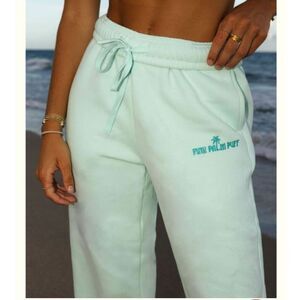 NWT Pink Palm Puff Classic Sweatpants in Mint Breeze Size Large